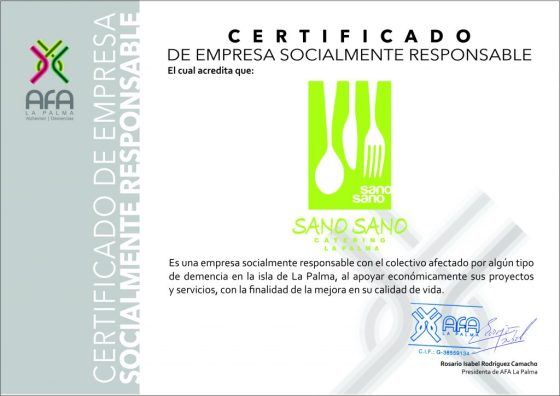 SANO SANO CATERING EMPRESA SOCIALMENTE RESPONSABLE