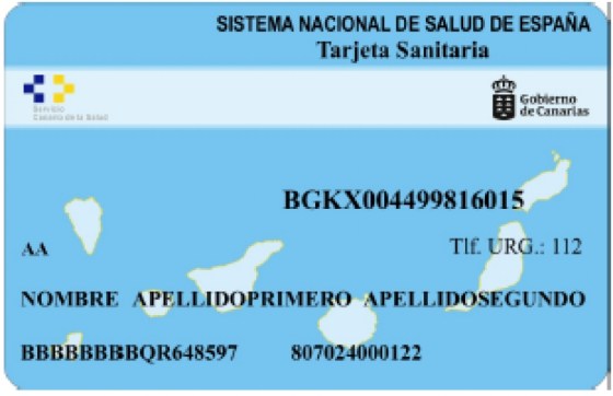 TARJETA SANITARIA AA CANARIAS
